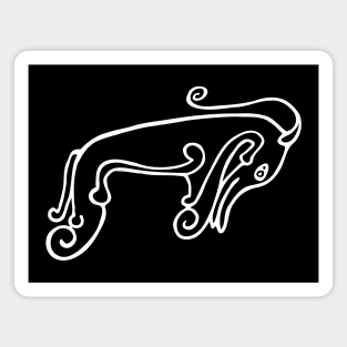 Pictish Beast Outline - Dark Backgrounds Magnet